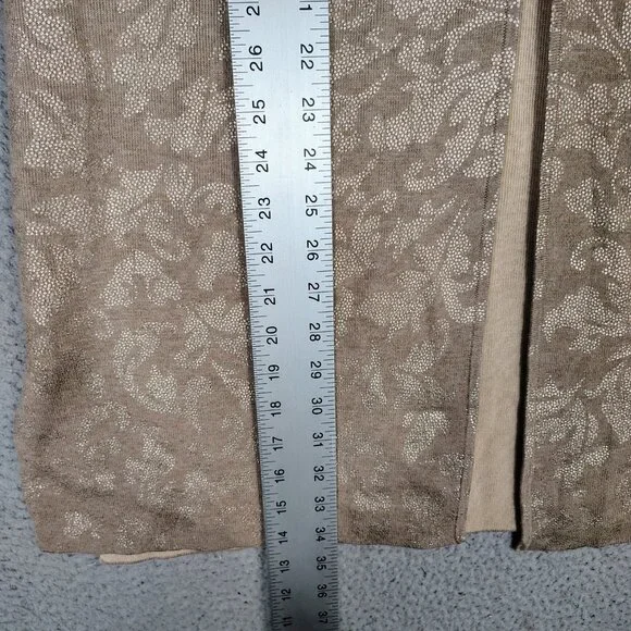 Chico's Shine Cardigan Women's 1 Tan Jacquard Print Reversible Sleeveless NWT - Picture 9 of 12